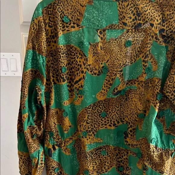 Farm Rio anthropology size small dress green and brown animal print - Picture 5 of 5